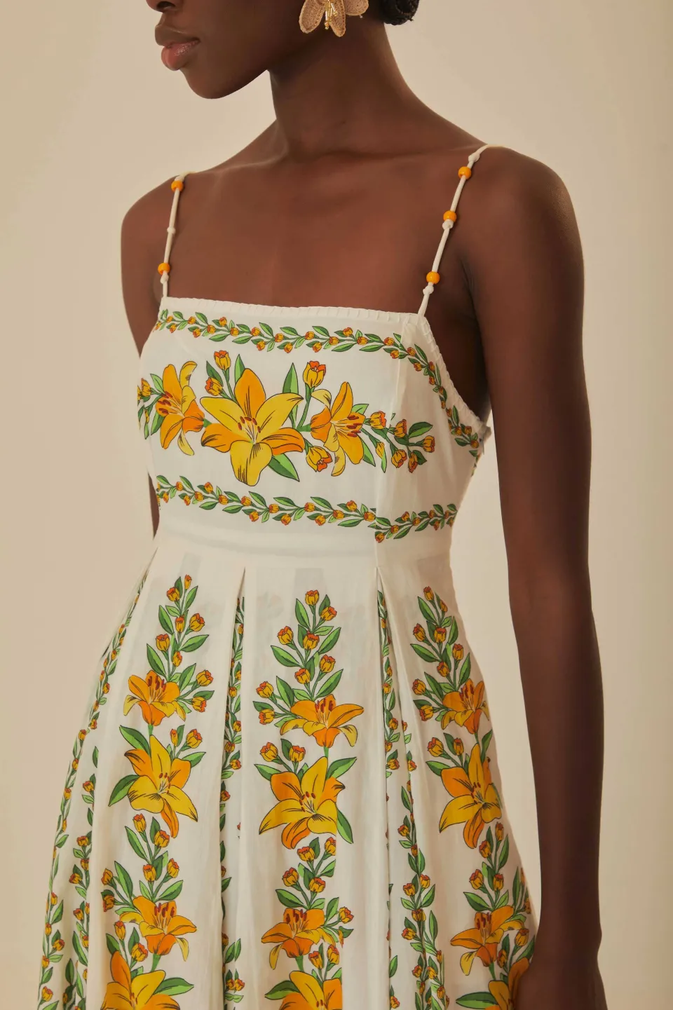 FARM Rio Robes Longues<Robe longue sans manches Off-White Tropical Lightness