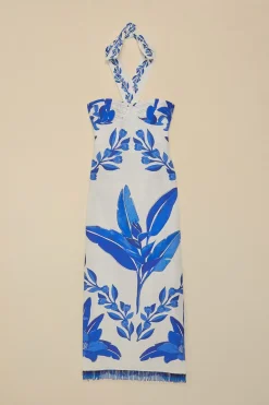 FARM Rio  Robes Longues<Robe longue sans manches Off-White Blue Yard