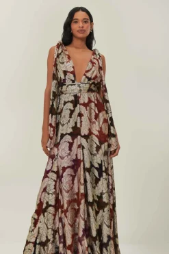 FARM Rio  Robes Longues<Robe longue sans manches en jacquard lurex
