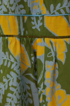 FARM Rio Robes Longues<Robe longue sans manches à croquis de feuillage vert