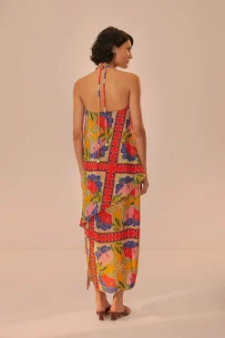 FARM Rio  Robes Longues<Robe longue sans manches avec foulard surréaliste sable