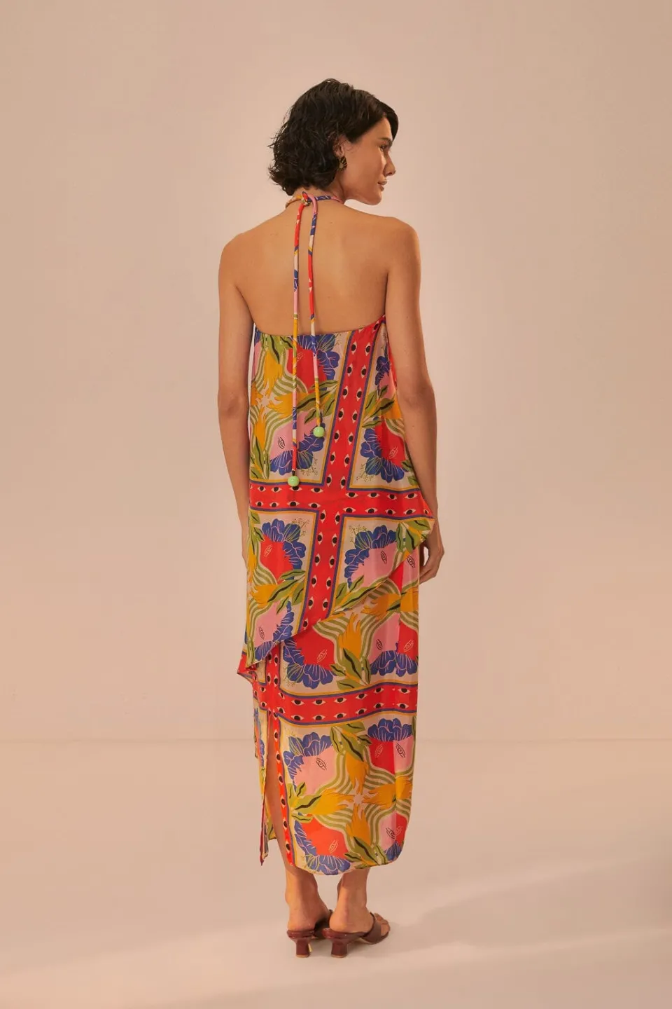 FARM Rio Robes Longues<Robe longue sans manches avec foulard surréaliste sable