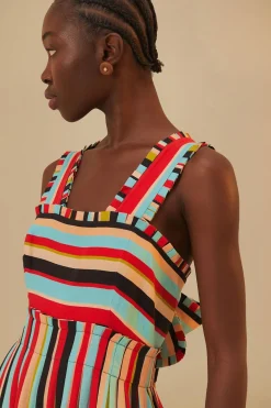 FARM Rio  Robes Longues<Robe longue sans manches à rayures colorées