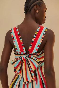FARM Rio  Robes Longues<Robe longue sans manches à rayures colorées