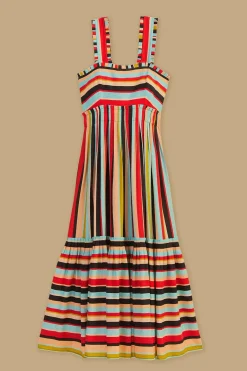 FARM Rio  Robes Longues<Robe longue sans manches à rayures colorées
