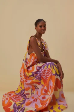 FARM Rio  Robes Longues<Robe longue sans manches à fleurs Lee