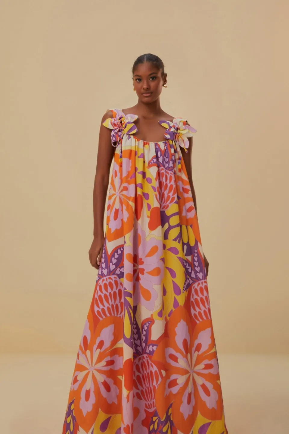 FARM Rio Robes Longues<Robe longue sans manches à fleurs Lee
