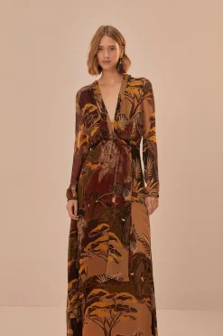 FARM Rio  Robes Longues<Robe longue Savana Dream caramel