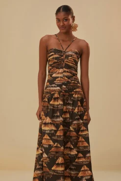 FARM Rio  Robes Longues<Robe longue Shuhu marron sans manches