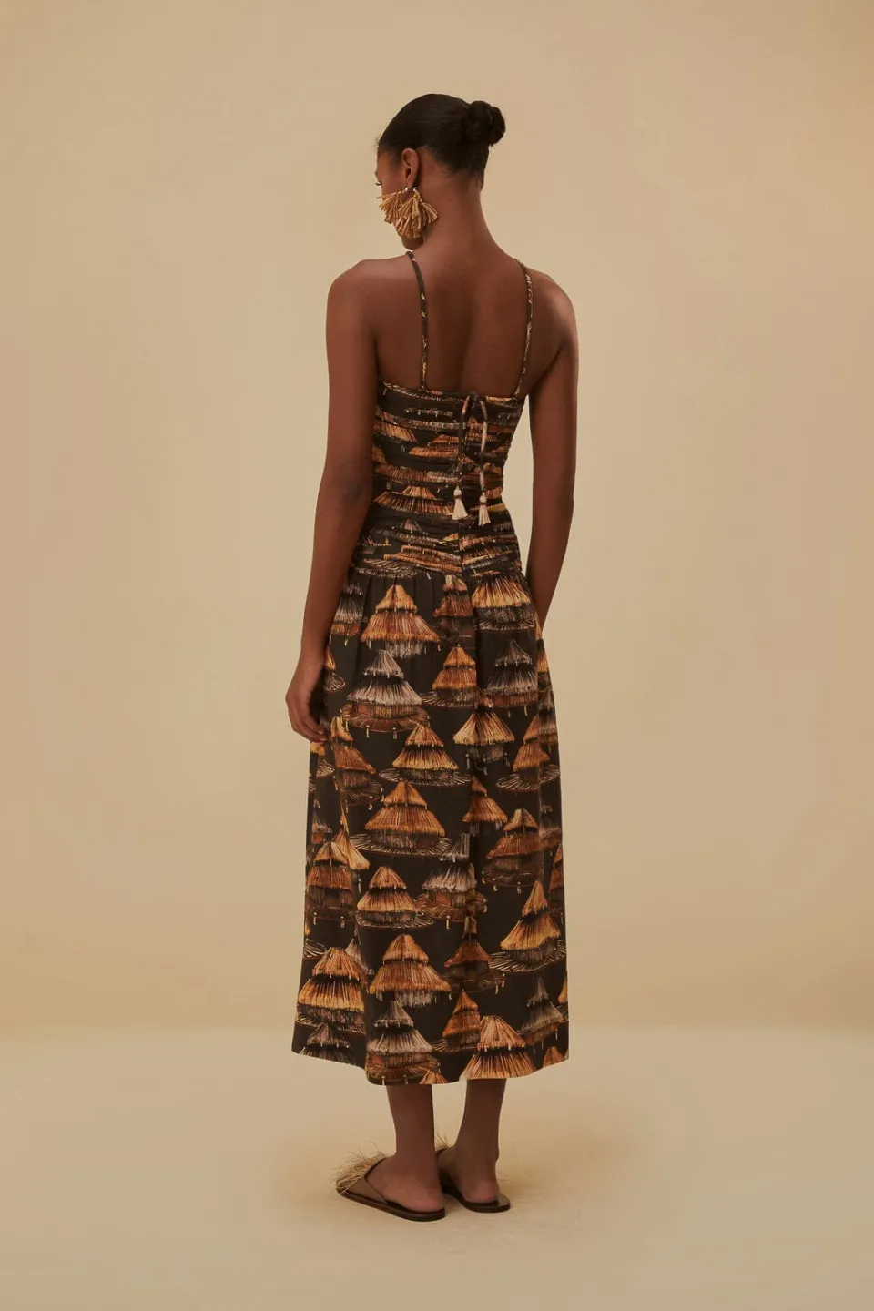FARM Rio Robes Longues<Robe longue Shuhu marron sans manches