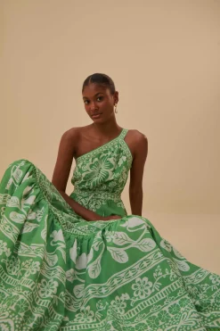 FARM Rio  Robes Longues<Robe longue verte Sweet Garden