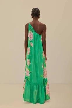 FARM Rio  Robes Longues<Robe longue vibrante à fleurs verte