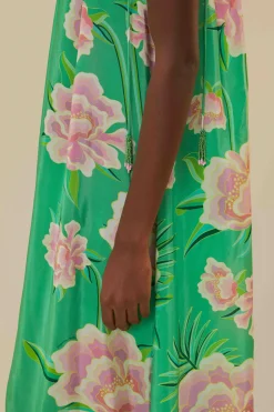 FARM Rio  Robes Longues<Robe longue vibrante à fleurs verte