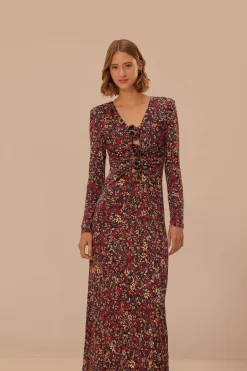 FARM Rio  Robes Longues<Robe longue violette à nœuds et fleurs du jardin Chelsea
