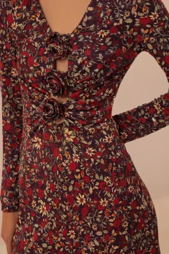 FARM Rio  Robes Longues<Robe longue violette à nœuds et fleurs du jardin Chelsea