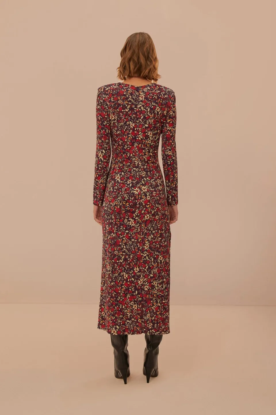 FARM Rio Robes Longues<Robe longue violette à nœuds et fleurs du jardin Chelsea