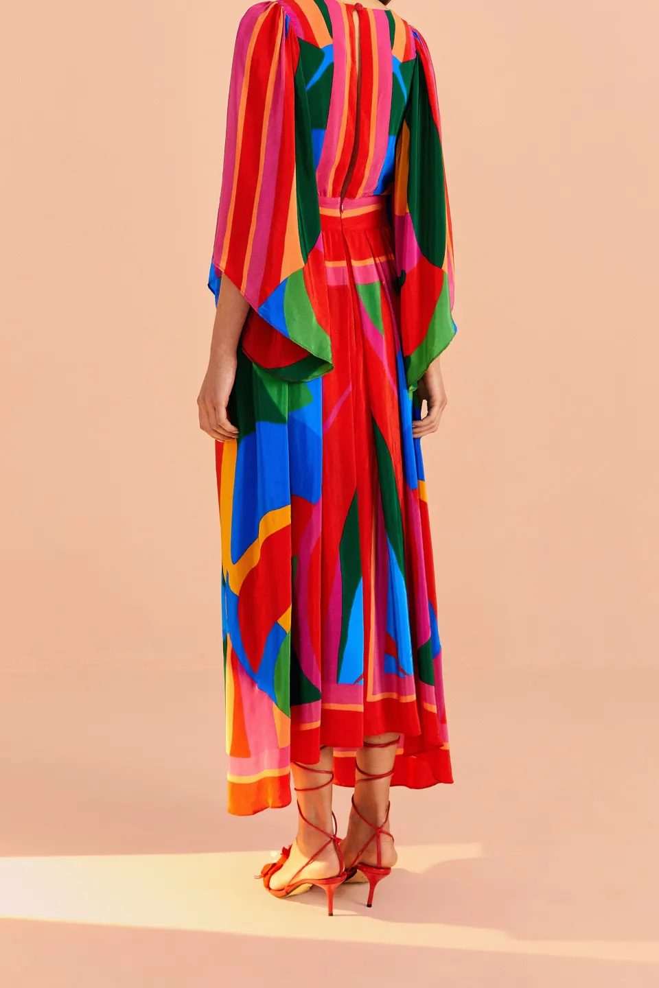 FARM Rio Robes Midi<Robe midi à feuilles colorées