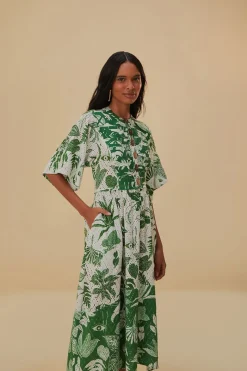 FARM Rio  Robes Midi<Robe midi à manches courtes Forest Soul