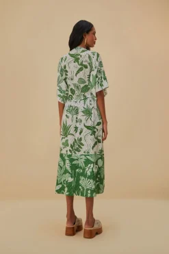 FARM Rio  Robes Midi<Robe midi à manches courtes Forest Soul