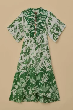 FARM Rio  Robes Midi<Robe midi à manches courtes Forest Soul