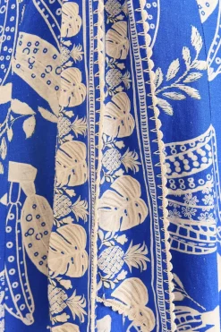 FARM Rio  Robes Midi<Robe midi banane en dentelle bleue