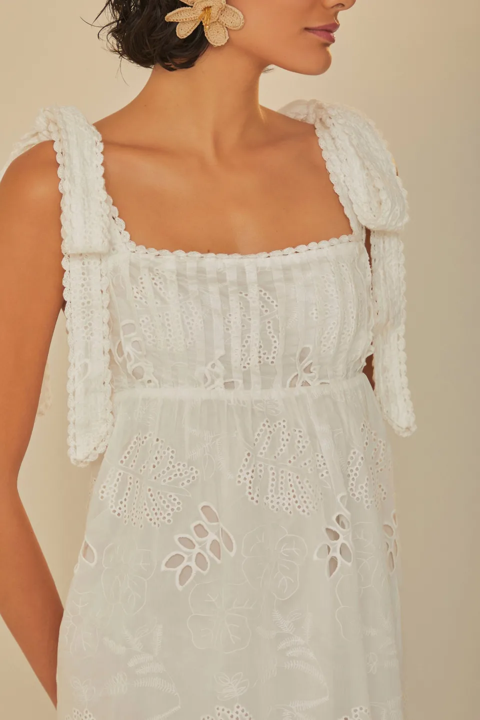 FARM Rio Robes Midi<Robe midi blanc cassé
