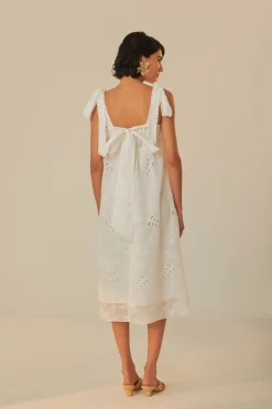 FARM Rio Robes Midi<Robe midi blanc cassé