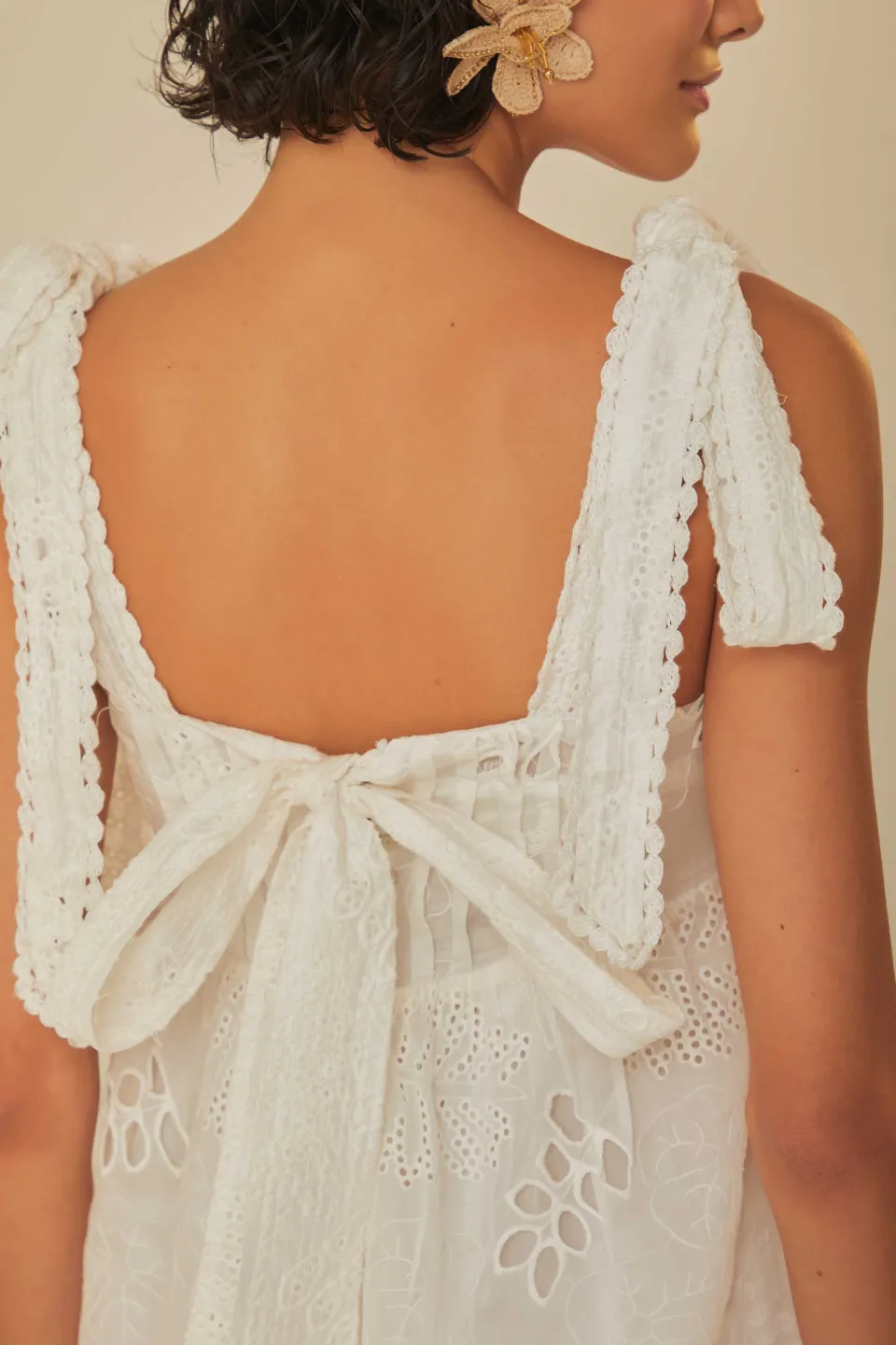 FARM Rio Robes Midi<Robe midi blanc cassé