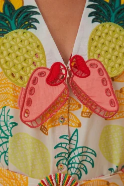FARM Rio  Robes Midi<Robe midi blanc cassé à fruits tropicaux