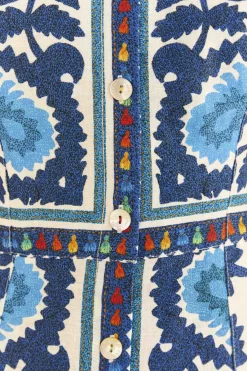 FARM Rio  Robes Midi<Robe midi blanc cassé à tapisserie de fleurs