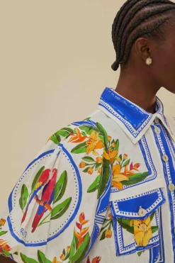 FARM Rio  Robes Midi<Robe midi blanc cassé Destination tropicale