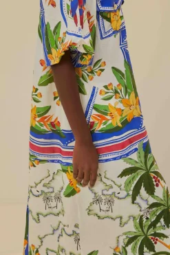 FARM Rio  Robes Midi<Robe midi blanc cassé Destination tropicale