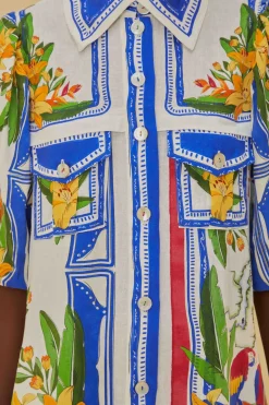 FARM Rio  Robes Midi<Robe midi blanc cassé Destination tropicale