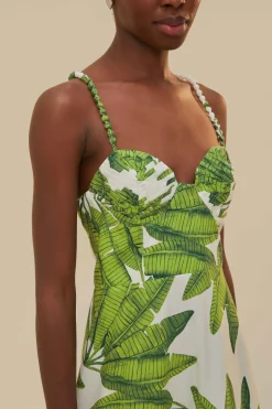 FARM Rio  Robes Midi<Robe midi blanc cassé Palm Fan
