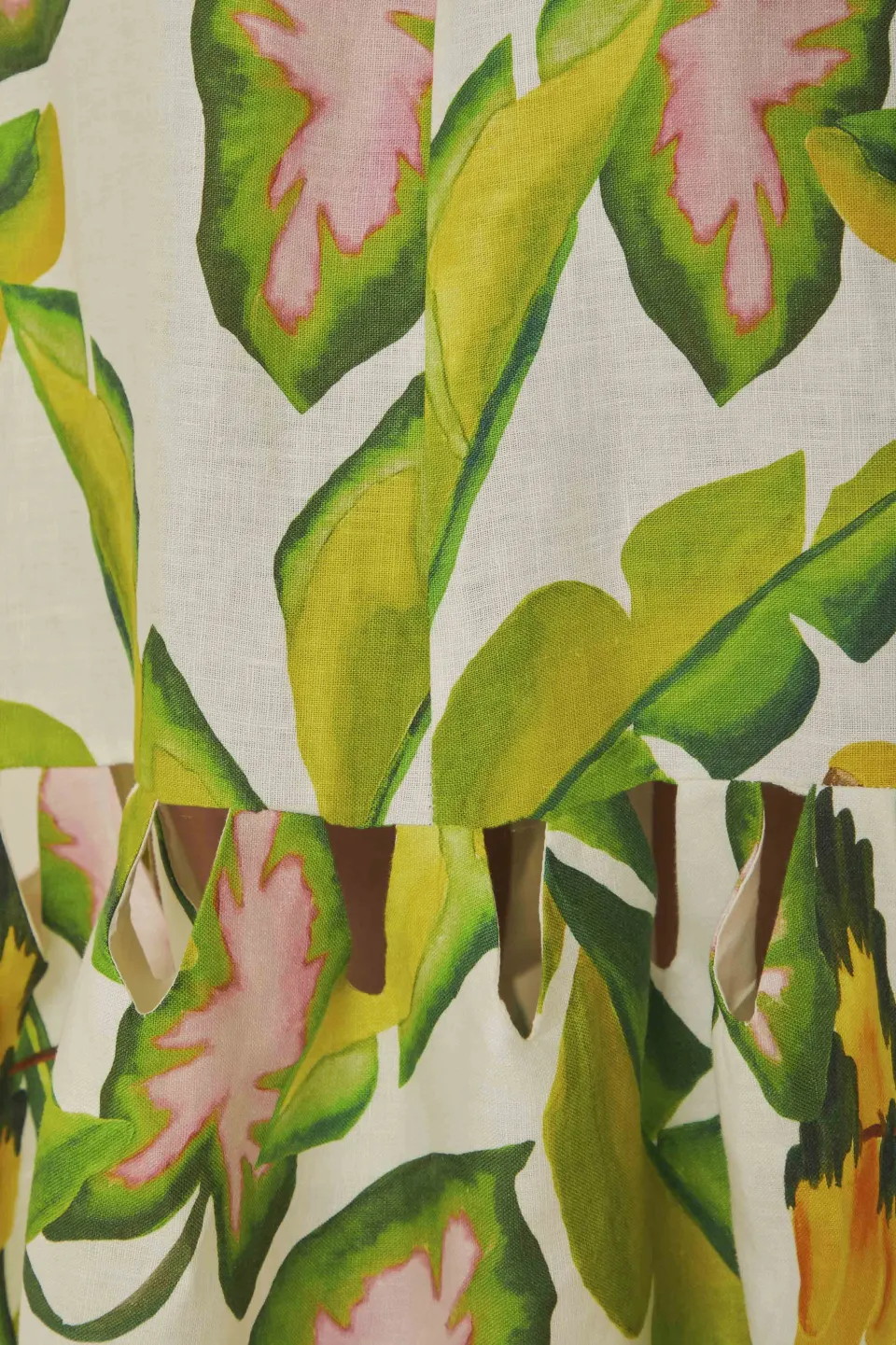 FARM Rio Robes Midi<Robe midi blanc cassé Summer Foliage Euroflax™ en lin de qualité supér