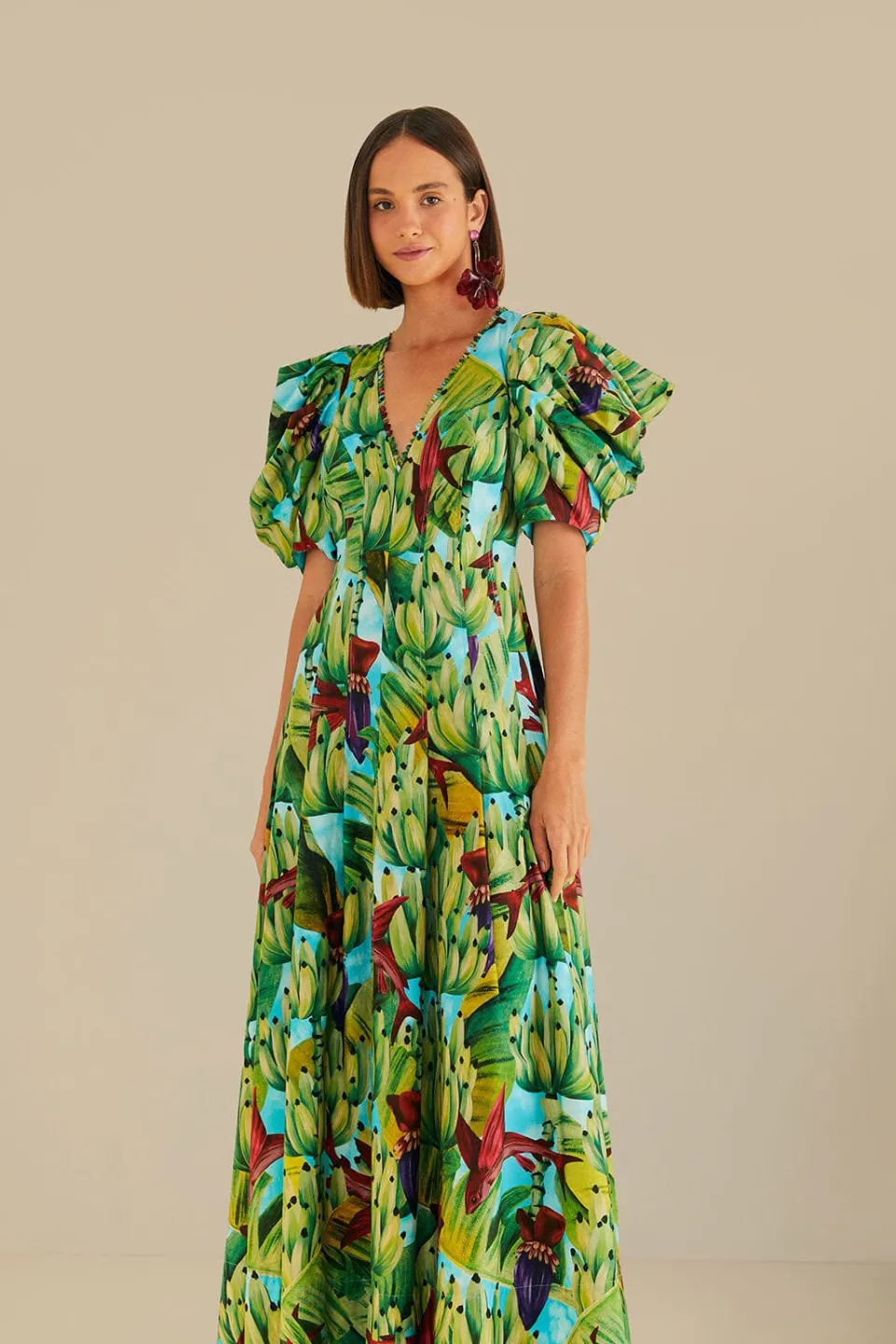 FARM Rio Robes Midi<Robe midi bleue Banana Pingo