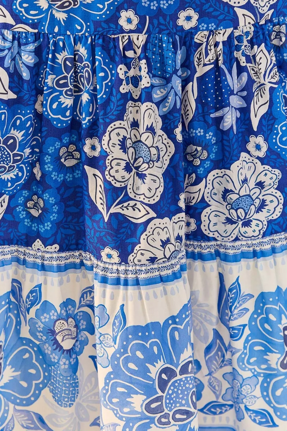 FARM Rio Robes Midi<Robe midi bleue en coton biologique pleine de fleurs