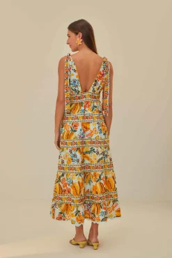 FARM Rio  Robes Midi<Robe midi bleue Spring Bananas