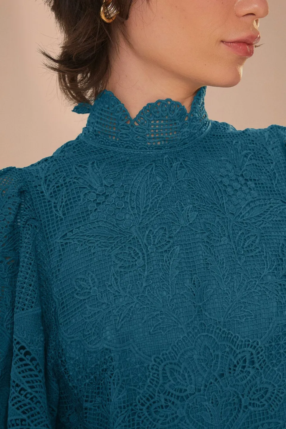 FARM Rio Robes Midi<Robe midi découpée en guipure verte