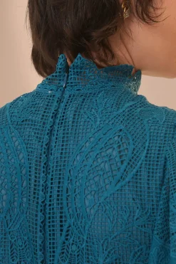 FARM Rio Robes Midi<Robe midi découpée en guipure verte