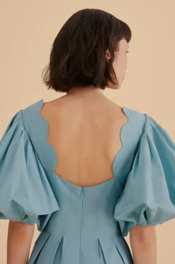 FARM Rio  Robes Midi<Robe midi découpée gris bleu