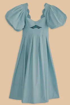 FARM Rio  Robes Midi<Robe midi découpée gris bleu
