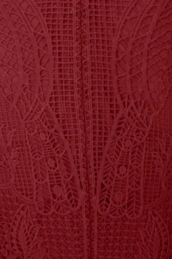 FARM Rio  Robes Midi<Robe Midi Découpée Guipire Magenta Foncé