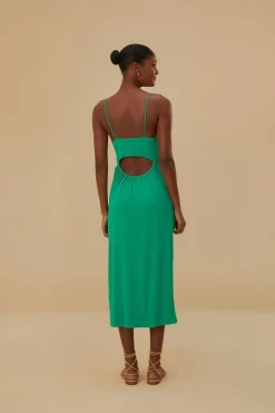 FARM Rio  Robes Midi<Robe midi découpée verte sans manches