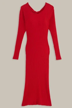 FARM Rio  Robes Midi<Robe midi en tricot rouge