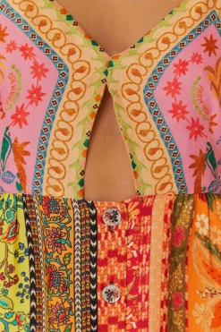 FARM Rio  Robes Midi<Robe midi en viscose Lenzing™ Ecovero™ multicolore à foulards mélangés