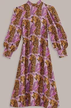 FARM Rio Robes Midi<Robe midi feuilles de tigre lavande