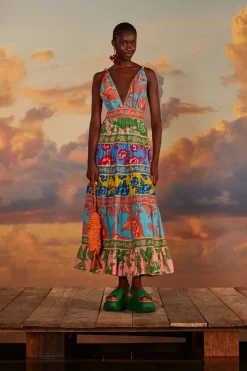 FARM Rio  Robes Midi<Robe midi jardin en dentelle mélangée