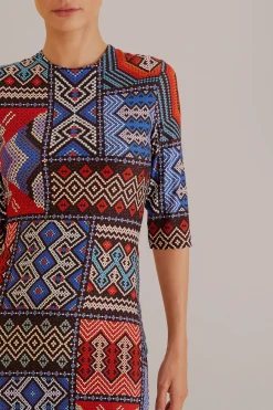 FARM Rio  Robes Midi<Robe midi multicolore à manches courtes Rauti