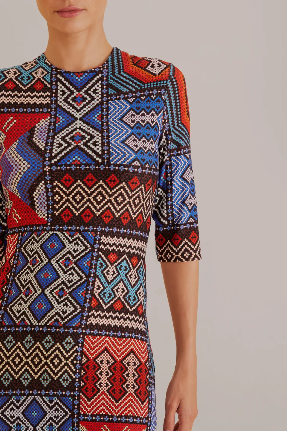 FARM Rio  Robes Midi<Robe midi multicolore à manches courtes Rauti